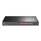 Switch PoE+ No Administrable / 16 Puertos 10/100 Mbps / 2 Puertos Gigabit RJ45 / 1 Puerto SFP / PoE Extendido 250 m (820.2 ft) / 150 W / Aislamiento de Tráfico