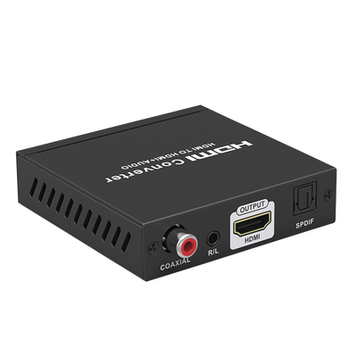 Extractor de Audio de HDMI a HDMI + Audio / Salida de Audio Digital o Análoga / SPDIF / Toslink / Auxiliar 3.5mm (Estéreo) / Salida HDMI solo video / Soporta ARC / HDR / HDCP / Separa el Audio del