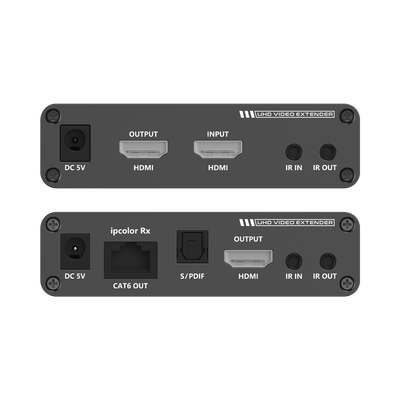 Kit Extensor HDMI hasta 700 metros con Conexión en Cascada / 4K @ 60 Hz/ 70 metros PTP con Cat 6, 6a y 7 / IPCOLOR / CERO LATENCIA / SIN COMPRIMIR / Salida Loop / IR bidireccional / Puerto S/PDIF /