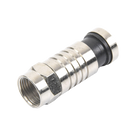 Conector F Macho / Compresión en Línea / Cable RG-59 / Cuerpo Bronce Niquelado / Contacto Oro / Aislante Teflón