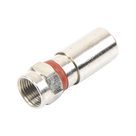 Conector F Macho / Compresión en Línea / Cable RG-6 / Cuerpo Bronce Niquelado / Contacto Oro / Aislante Teflón