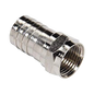 Conector F Macho, Plegable de Doble Blindaje para cable RG-6, Cuerpo de Bronce Niquelado.