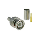 Conector BNC Macho / 75 Ohm / 3 Piezas en Línea / Anillo Plegable / RG-59/U / CCTV / Níquel-Oro-PTFE