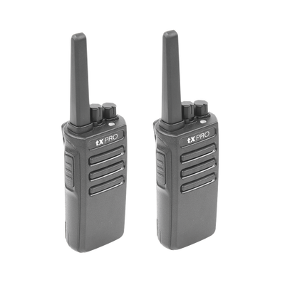 Par de Radios Portátiles Analógicos / UHF 400-470 MHz / 5W / 16 Canales / Scrambler / CTCSS/DCS / VOX y Scan