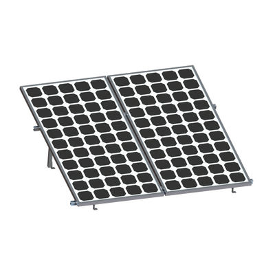 Montaje para 2 Paneles Solares, Riel \"8\" de 2700mm para Módulos con Espesor de 30-35mm, Velocidad de Viento Máx. 136km/h