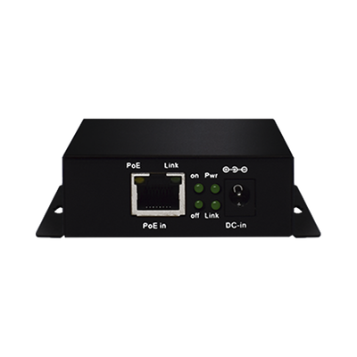 Inyector PoE Extenido Industrial / PoE 802.3 af/at Hasta 30W / Conexión plug and play / Alcance de hasta 250 metros / Aplicaciones CCTV / Alimentación PoE af/at o Vcc 37-57 Vcc