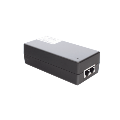 Inyector Hi-PoE 60 W Gigabit / Alimenta Equipos PoE 802.3 af Hasta 15W - PoE at Hasta 30W - PoE bt Hasta 60W / Instalación Para Interior / Alcance de Hasta 100 metros / Plug and Play / No se Necesi