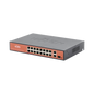 Switch PoE (802.3af/at/bt) / No administrable de largo alcance / Hasta 250m / 16 x 10/100Mbps (PoE) + 2 x 100/1000Mbps + 1 x SFP / 200 W