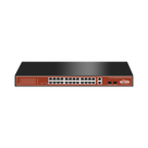 Switch PoE de largo alcance / 24 x 10/100Mbps + 2 x SFP Gigabit Combo / 250m / 250W / 802.3af/at/bt / 820 pies