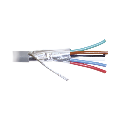 Bobina de 305 Metros (1000 Pies) de Cable 8 Conductores, 22 AWG, Tipo CMR, de Color Gris para Aplicaciones en Alarmas de Intrusión /Control de Acceso/Interfonos y TV Porteros/Automatización/Audio y