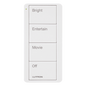 Control Pico inalámbrico de 4 botones con escenas grabadas para sala (Bright, Entertain, Movie y Off), compatible con Caseta Wireless y RA2 Select, blanco brillante