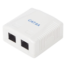 Caja de Pared / 2 Puertos RJ45 / Cat6A UTP / T568A-B / ABS Retardante de Llama