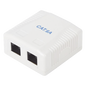 Caja de Pared con 2 Puertos, Incluye 2 Jacks UTP Cat6A