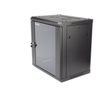 Gabinete de Pared y Piso / 12U Rack 19\" / Cristal Templado / Carga 40 kg / Laterales Desmontables / 600 x 635 x 450 mm (23.6 x 25 x 17.7 in)