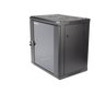 Gabinete para Montaje en Pared - Piso / Puerta de Cristal Templado / Cuerpo Fijo / 12 Unidades de Rack / 19\" / Fabricado en Acero