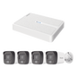 Kit IP 2 Megapixel / NVR de 8 Canales con 8 Puertos PoE / 4 Cámaras IP Bala Dual light para Exterior / Micrófono Integrado
