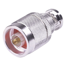 Adaptador Coaxial en Línea / N Macho a BNC Macho / Impedancia 50 Ω / Cuerpo Bronce Plateado / Contacto Oro / Aislante Teflón