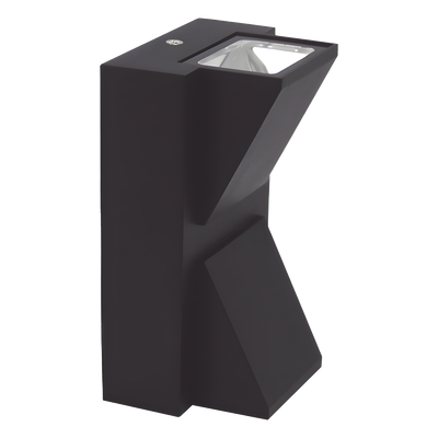Lámpara Arbotante 6 W 330 lm / Dimensiones 141 x 80 mm / 85 - 265 Vca~ 50/60Hz / Luz Cálida 2 700 K / Uso en exterior IP 54.