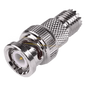 Adaptador en Línea de Conector Mini-UHF Hembra a BNC Macho, Níquel/ Oro/ Teflón.