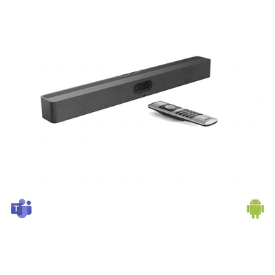 Barra de Videoconferencia A50 de Yealink para Salas Medianas y Grandes con Android Integrado para Microsoft Teams y Modo BYOD - Incluye Control Remoto