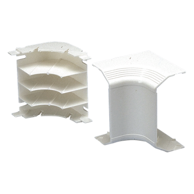 Esquinero interior, para uso con canaleta T70, Material PVC Rígido, Color Blanco Mate