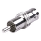 Adaptador de BNC Hembra a RCA Macho en 50 Ohm para Fono, uso en Aplicaciones de Audio-Video, Níquel/ Plata/ Delrin.