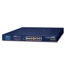 Switch PoE+ / 16 Puertos Gigabit / 2 Combo SFP / LCD / 300W / 1U Rack / 0.76 x 1.44 x 0.14 ft