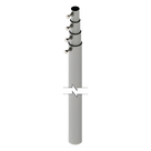 Mástil Telescópico / 12 m (39.4 ft) / 4 Secciones / Carga 6 kg / Diámetro Antena 25 cm / Calibre 20 Galvanizado