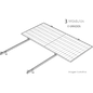 Sistema de Montaje Solar / Techo Plano Single Row / 1 Módulo / Riel N-S 2.14 m / Resistencia Viento 140 km/h / Inclinación 15° / Área 4 m² (43.1 ft²)