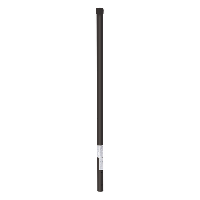 Poste de ESQUINA color Negro para Cerca Electrificada. Tubo Galvanizado cal. 18 de 1\" Diam. y 0.8m Alto con Tapón, ideal para 3 aisladores