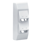 Soporte de 4 Puertos Mini-Com / Bisagras a Presión / Para Canaleta T45 / PVC Rígido / UL94V-0 / Blanco Mate