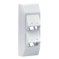 Soporte Con 4 Puertos Mini-Com, Con Bisagras de Instalación a Presión, Para Canaletas T45, Material PVC Rígido, Color Blanco Mate