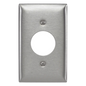 Placa para Receptáculo Sencillo de 15 y 20 A de Entrada Recta y  para Receptáculo de 15 A de Media Vuelta/ 1.4\" (35.56 mm) / Acero Inoxidable.