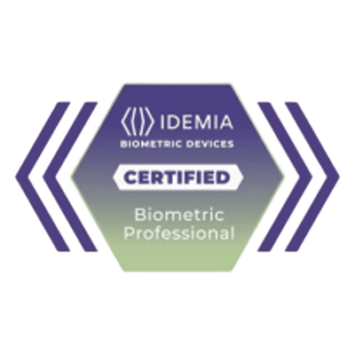 Certificado Idemia Profesional Biométrico , membresía de 2 años con acceso al módulo de ventas 24/7 a la plataforma de aprendizaje de dispositivos biométricos de IDEMIA.