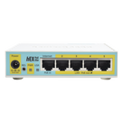 RouterBoard / 5 Puertos Fast Ethernet / 4 con PoE Pasivo / USB 2.0 / CPU 650 MHz / Rango -30°C a +70°C