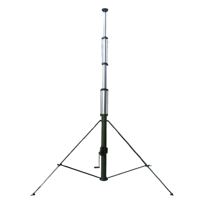 Mástil Telescópico Retraible Manual de 12 metros con Accesorios. Incluye Tripie.