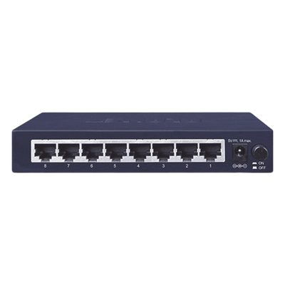 Switch de Escritorio No Administrable, 8 Puertos Gigabit 10/100/1000 Mbps, Tecnología de Ahorro de Energía de Hasta un 40%