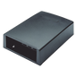 Caja de Montaje en Superficie, con Accesorio para Resguardo de Fibra Óptica, para 12 Módulos Mini-Com, Color Negro
