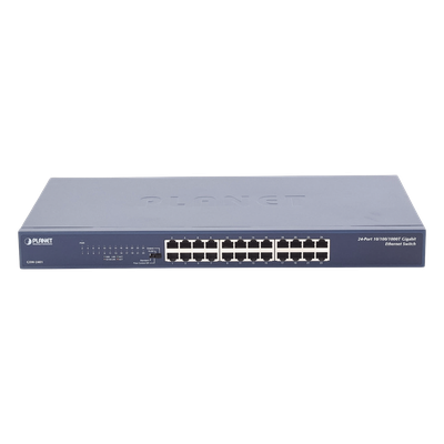 Switch No Administrable Gigabit de 24 Puertos 10/100/1000 Mbps, Con Modo Extendido Para Envió de Datos de Hasta 200 m