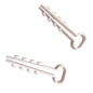 Bolsa con 100 clips sujetadores de plástico para cables de 6 a 12 mm. Ideales para instalaciones en pared, brindan sujeción firme y segura.