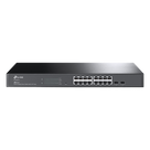Switch Administrable / 16 Puertos Gigabit RJ45 / 2 Puertos SFP 1G / Rendimiento 36 Gbps / Sin Ventilador / Gestión Centralizada OMADA