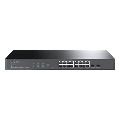 Switch Omada SDN Administrable / 16 puertos Gigabit y 2 puertos SFP / Funciones sFlow, QinQ y QoS / Administración centralizada OMADA