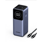 Power Bank de 12000mAh | 2 Salidas 100W Max. | USB-A + 1 USB-C | PD 3.0 | QC3.0 | FCP | SCP | Pantalla Inteligente | Carcasa Ignifuga | Color Gris | Incluye Cable USB de 50cm | Carga tu Laptop de M
