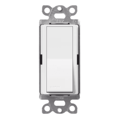 Interruptor de pared unipolar tipo paleta de 15 A, 120/277 V, para conmutación de iluminación y cargas de motor, línea Satin Colors en acabado Snow satinado
