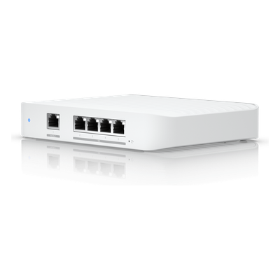 USW Flex XG Switch Capa 2, Compacto de 4 Puertos 10GbE, Puede ser Alimentado por un Puerto GbE PoE+ o con un Adaptador 5 Vcc USB-C