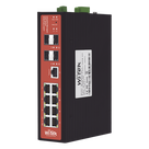 Switch PoE Industrial Administrable / 8 Puertos Gigabit + 4 SFP / PoE Mixto 24V/48V / 802.3af/at/bt 60W / Protección 8kV / Riel DIN / -40°C a 80°C