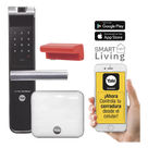 Kit Cerradura Electrónica Inteligente / Biometría y Código PIN / Control Remoto por Smartphone / Wi-Fi / 200 Usuarios / Puertas 35-90 mm