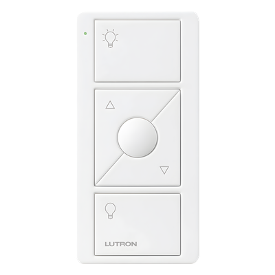 Control Pico inalámbrico de 3 botones con subir y bajar para iluminación, batería de 10 años, compatible con Caseta Wireless, RadioRA 2, Vive y GRAFIK Eye QS, color blanco