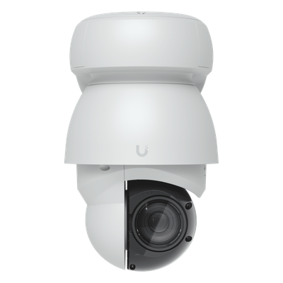Cámara UniFi Protect PTZ AI Industrial Color Blanco, 4K (8MPX), Zoom Óptico 22x, Visión Nocturna IR 100 m, Reconocimiento Facial y Placas, Protección IP66, Movimiento 360°, PoE++
