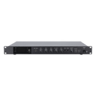 Amplificador de Audio / 1 Canal / 350 W RMS / Sistema 100V y Baja Impedancia 4-16Ω / 4 Entradas Micrófono Balanceadas / Bluetooth / USB / SD / FM / Montaje Rack